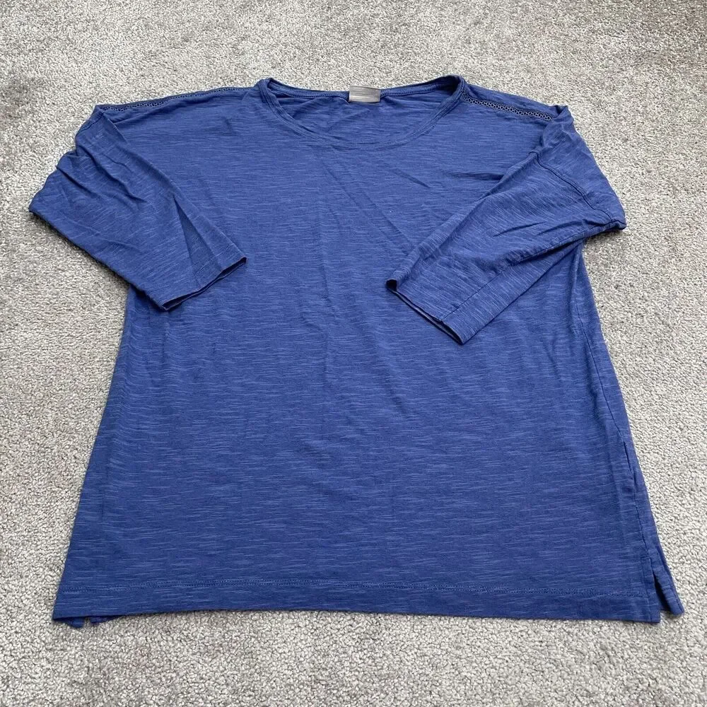 Columbia Shirt Womens Large Blue Long Sleeve Round Neck Casual Outdoor Stretch